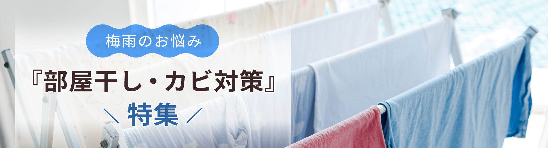 梅雨のお悩み『部屋干し』『カビ対策』特集